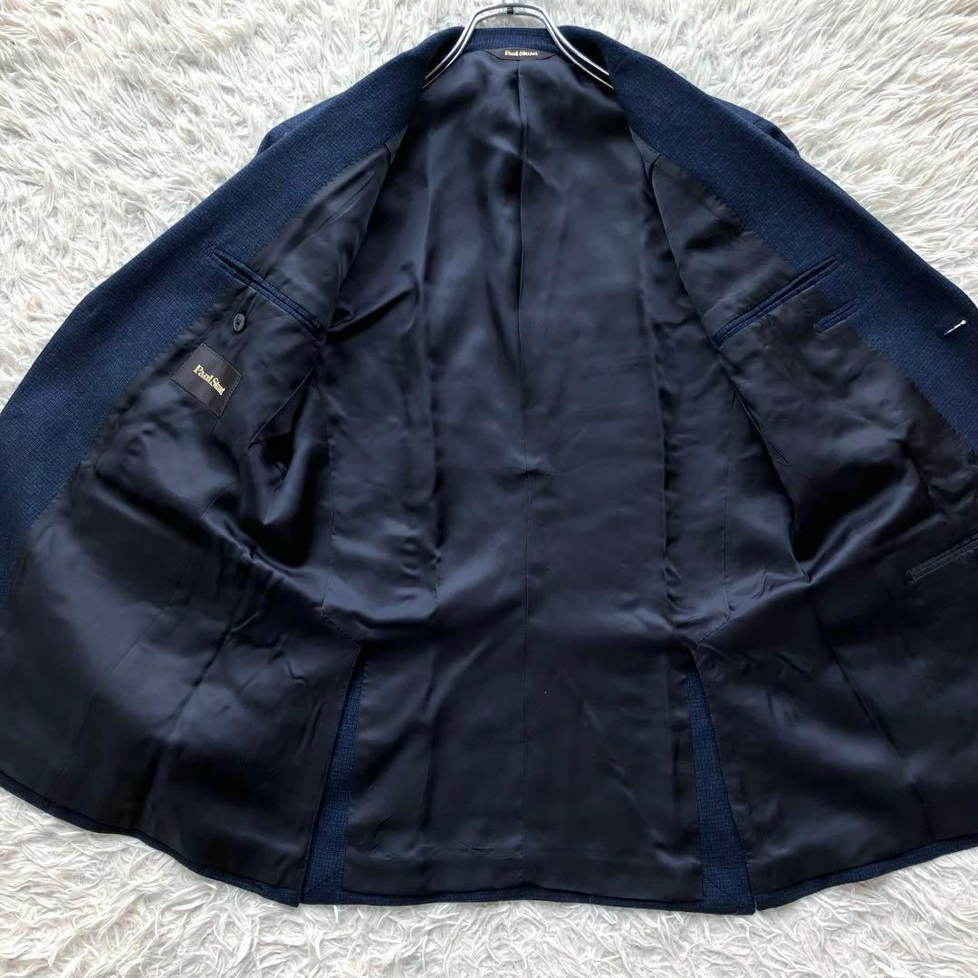 【現行 極美品 カシミヤシルク】ポールスチュアート　テーラードジャケット　L 紺
