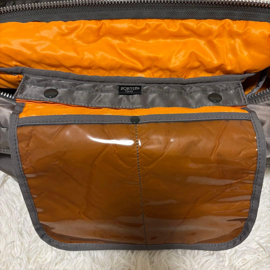 【美品】ポーター PORTER タンカー ボストンバッグ グレー 旅行