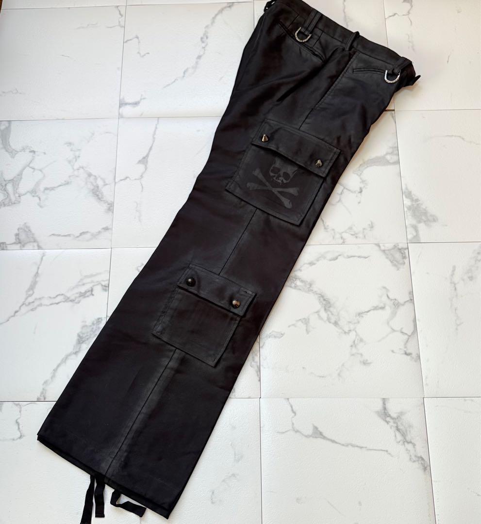 Roen ロエン スタッズ スカル ポケット カーゴパンツ フレアブラック 32