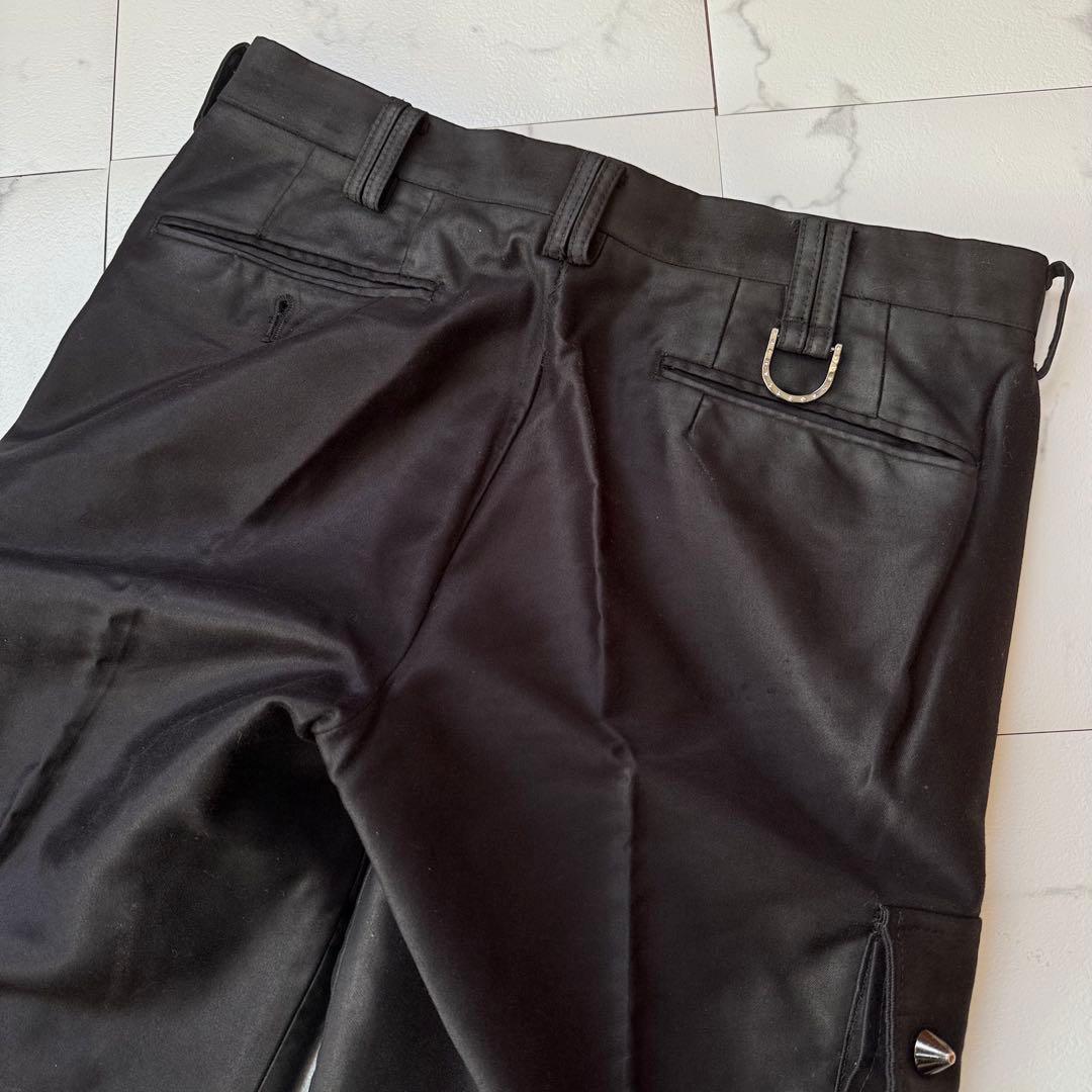 Roen ロエン スタッズ スカル ポケット カーゴパンツ フレアブラック 32