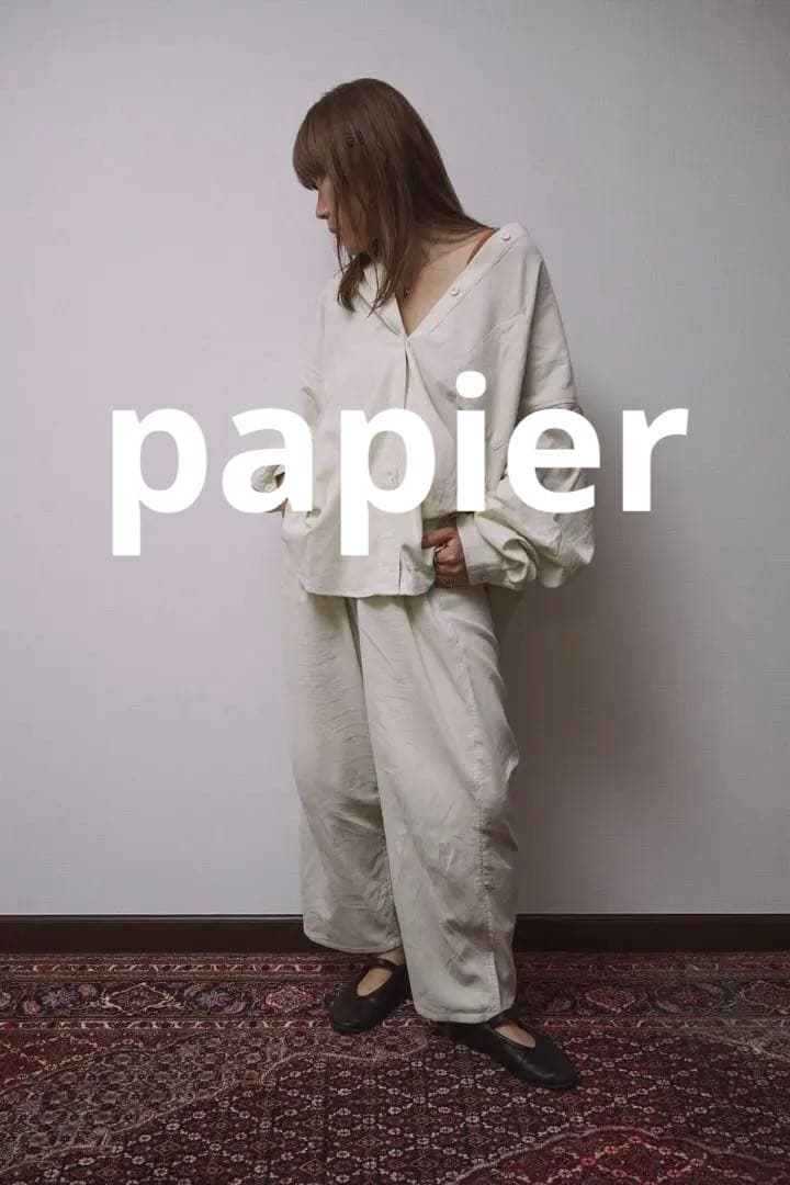 パンツ papier work pants white