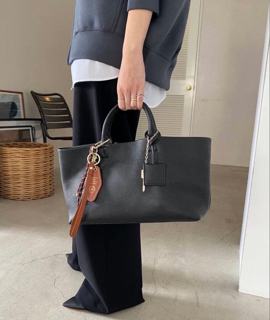 SLOBE IENA レザートートバッグ　黒　ショルダーバッグ　スローブイエナ