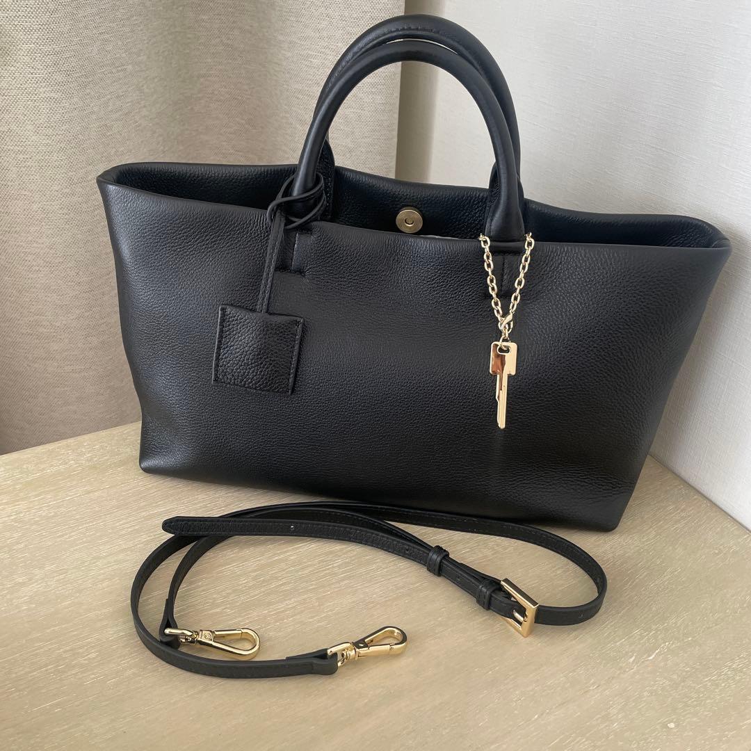 SLOBE IENA レザートートバッグ　黒　ショルダーバッグ　スローブイエナ