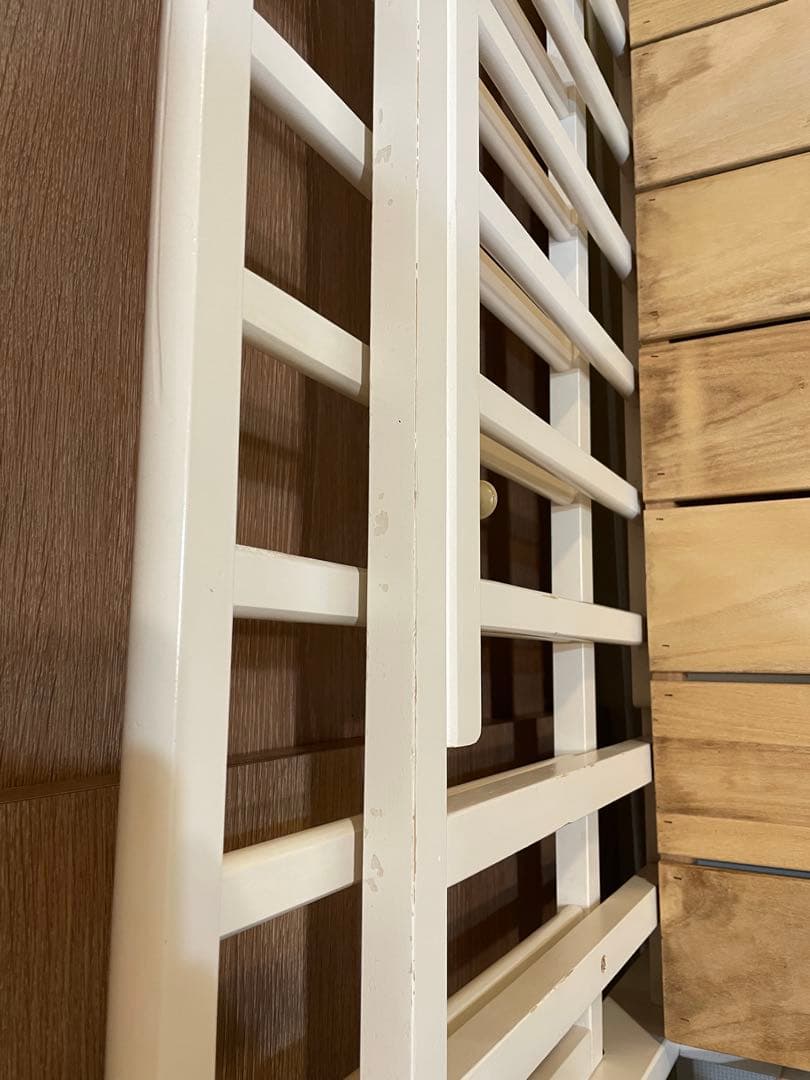 ホワイト 木製 ベビーベッド キャスター付き