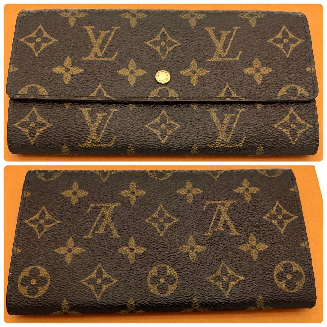 【美品】ルイヴィトン　モノグラム　ポシェット ポルトモネ　ブラウン　長財布