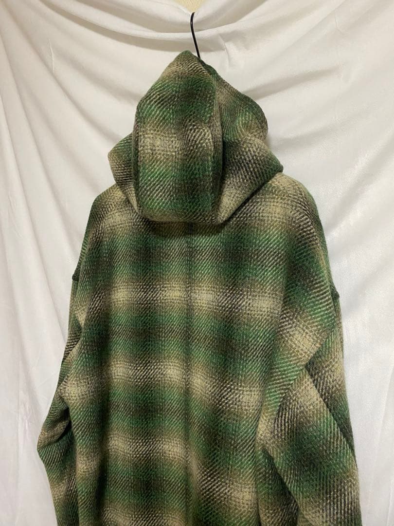 80-90s NICOLE ダッフルコート オンブレチェック 緑 古着 M