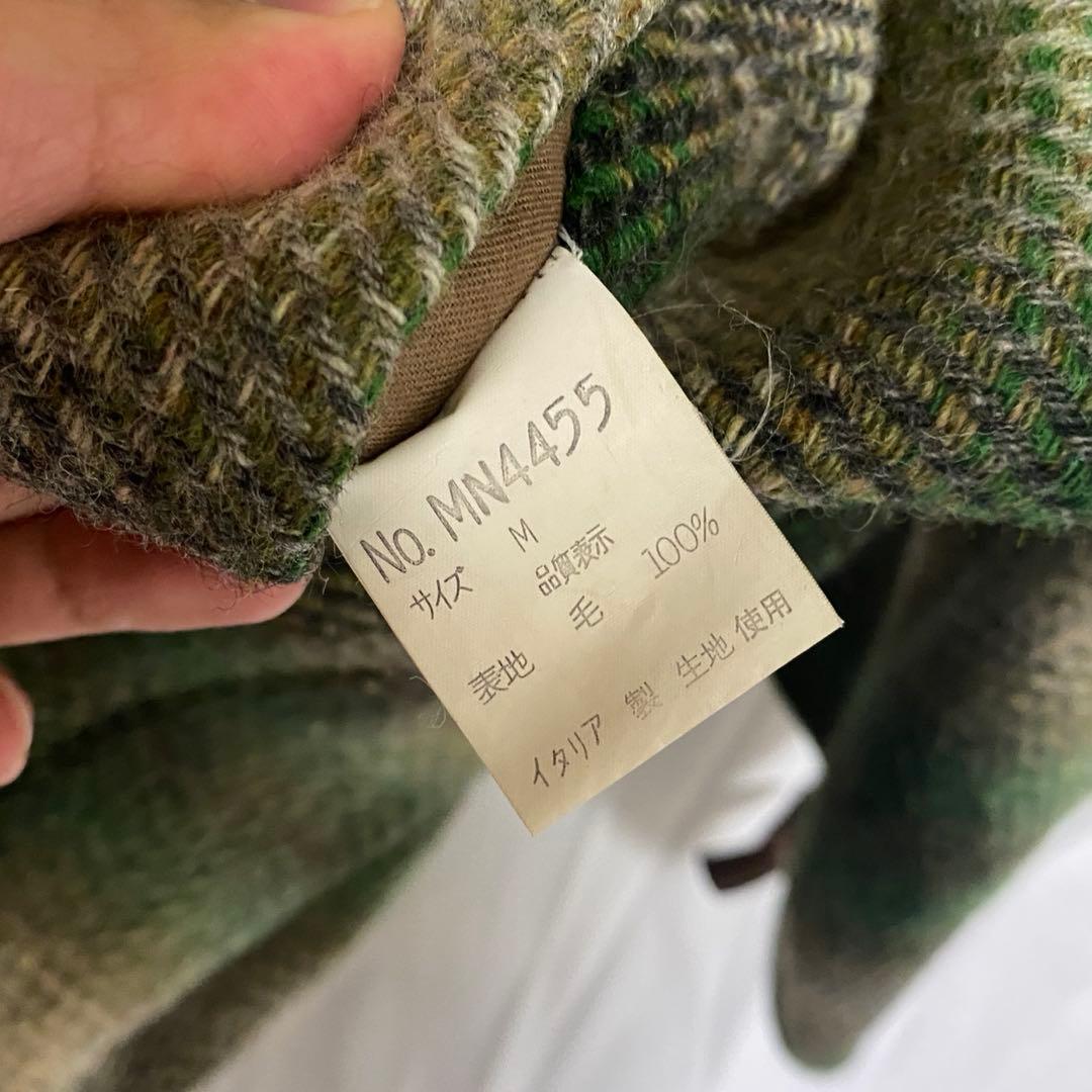 80-90s NICOLE ダッフルコート オンブレチェック 緑 古着 M