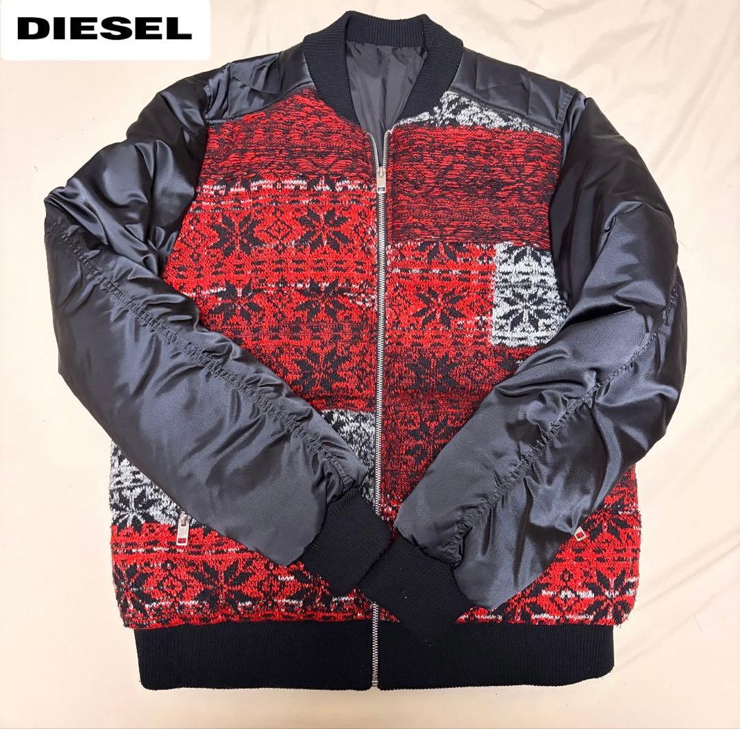 DIESEL ボンバージャケット　ダウン　ニット切り替え