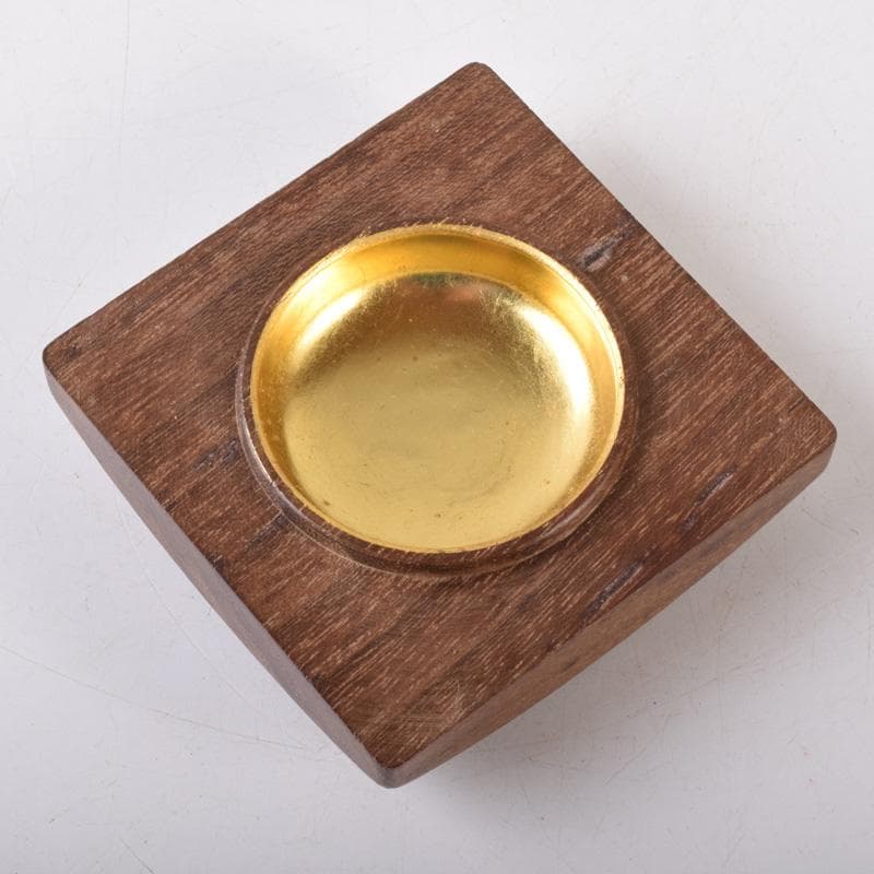 くりのぼう　川本光春作　雲月彫　内金溜香合　建仁寺竹田益州書付　V7217