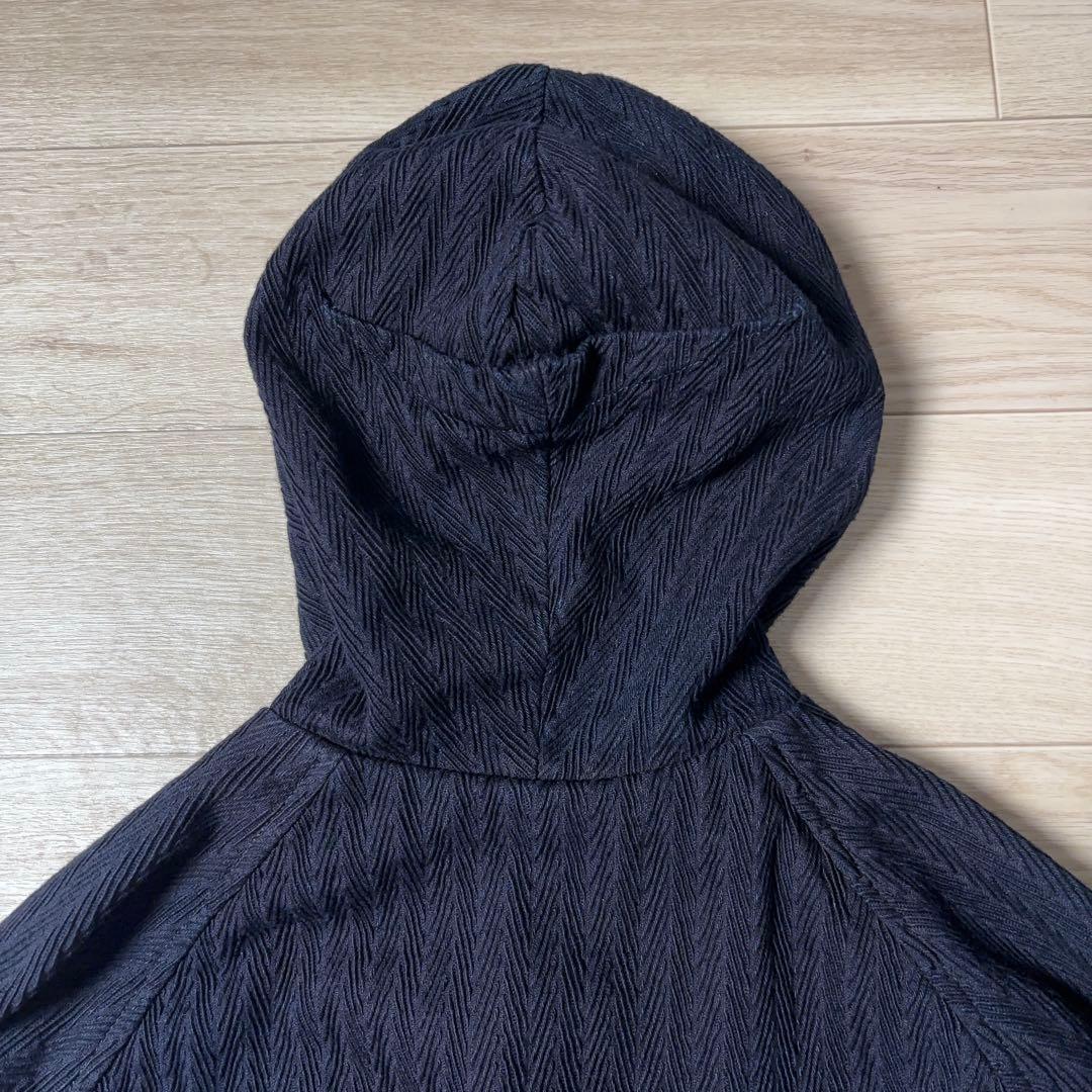 HiHiHi インディゴヘリンボーンコート 甘雨コート ジャガード織り