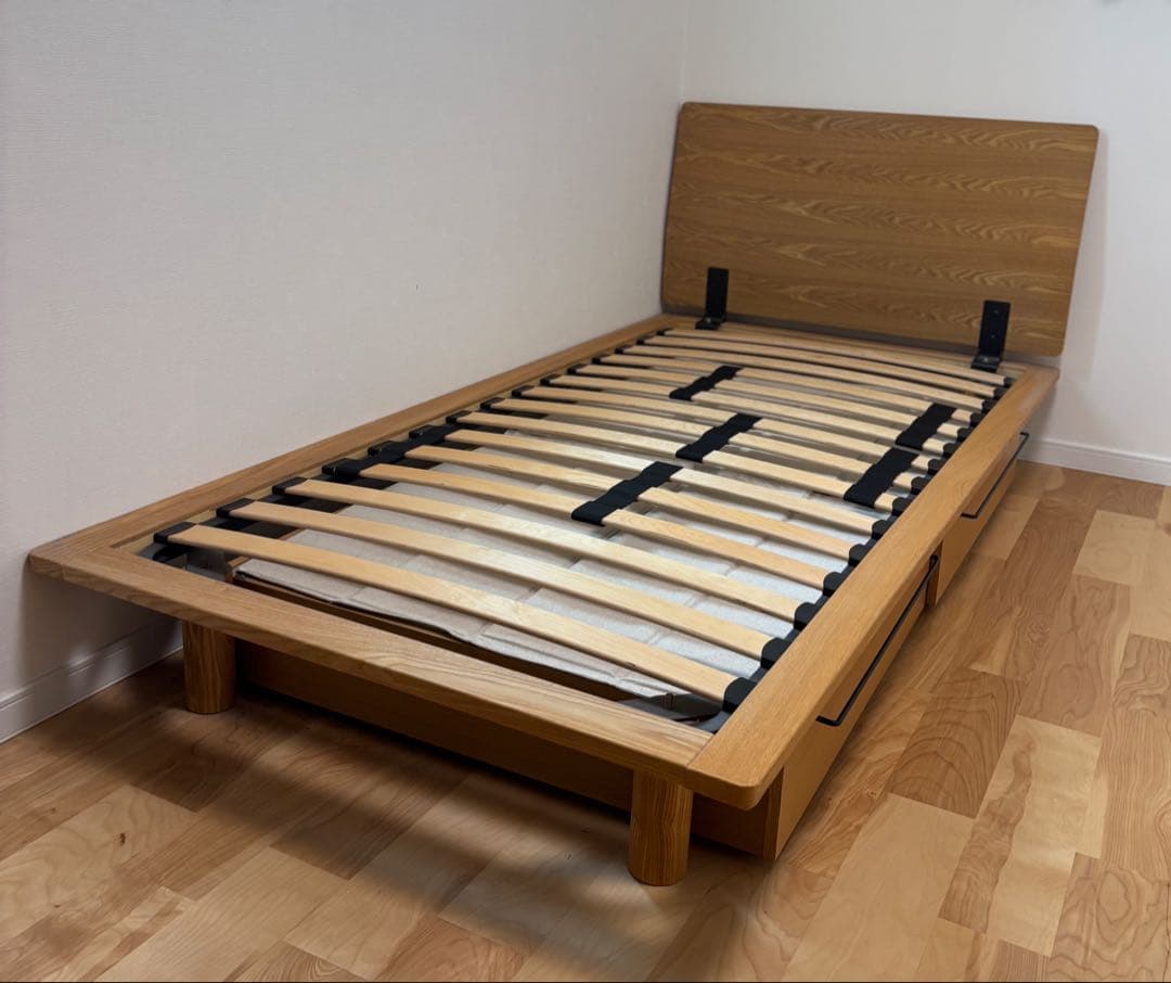 ＊専用＊ 無印良品　旧タイプ　木製シングルベッド 引き出し収納付き