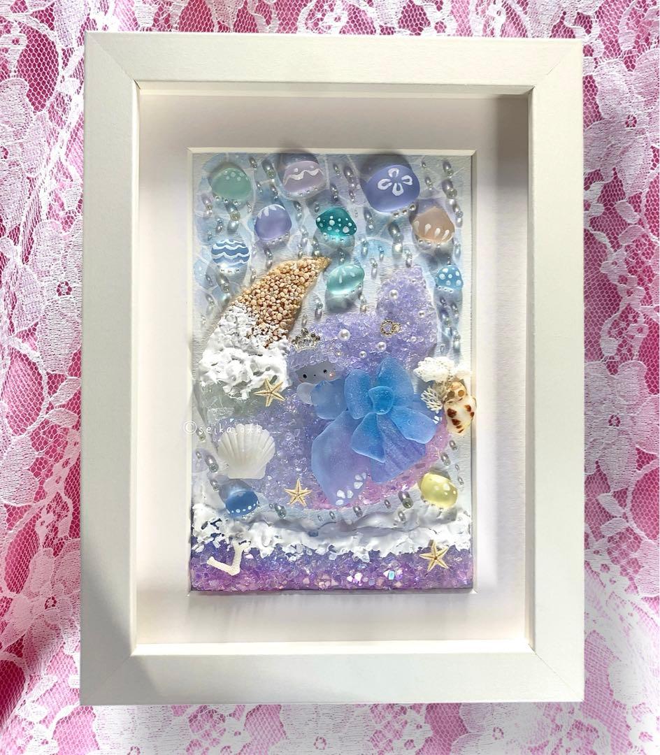 海のお月様 クラゲ姫 シーグラスアート インテリア アクアリウム 透明 ガラス