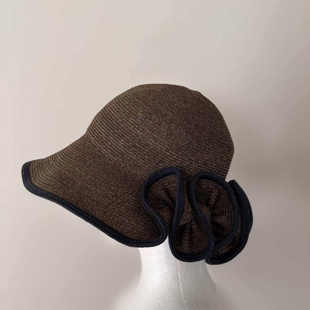 ワニ様　未使用 LANVIN ランバン 麦わら帽子 フリルハット