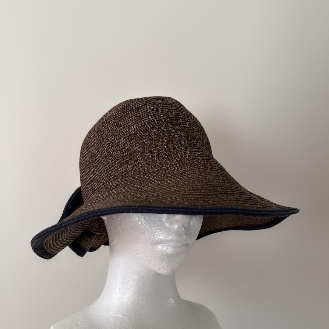 ワニ様　未使用 LANVIN ランバン 麦わら帽子 フリルハット
