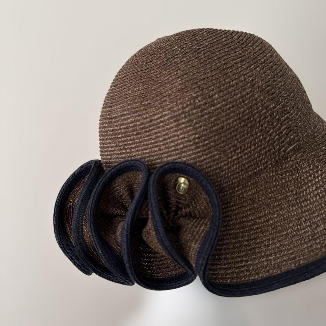 ワニ様　未使用 LANVIN ランバン 麦わら帽子 フリルハット