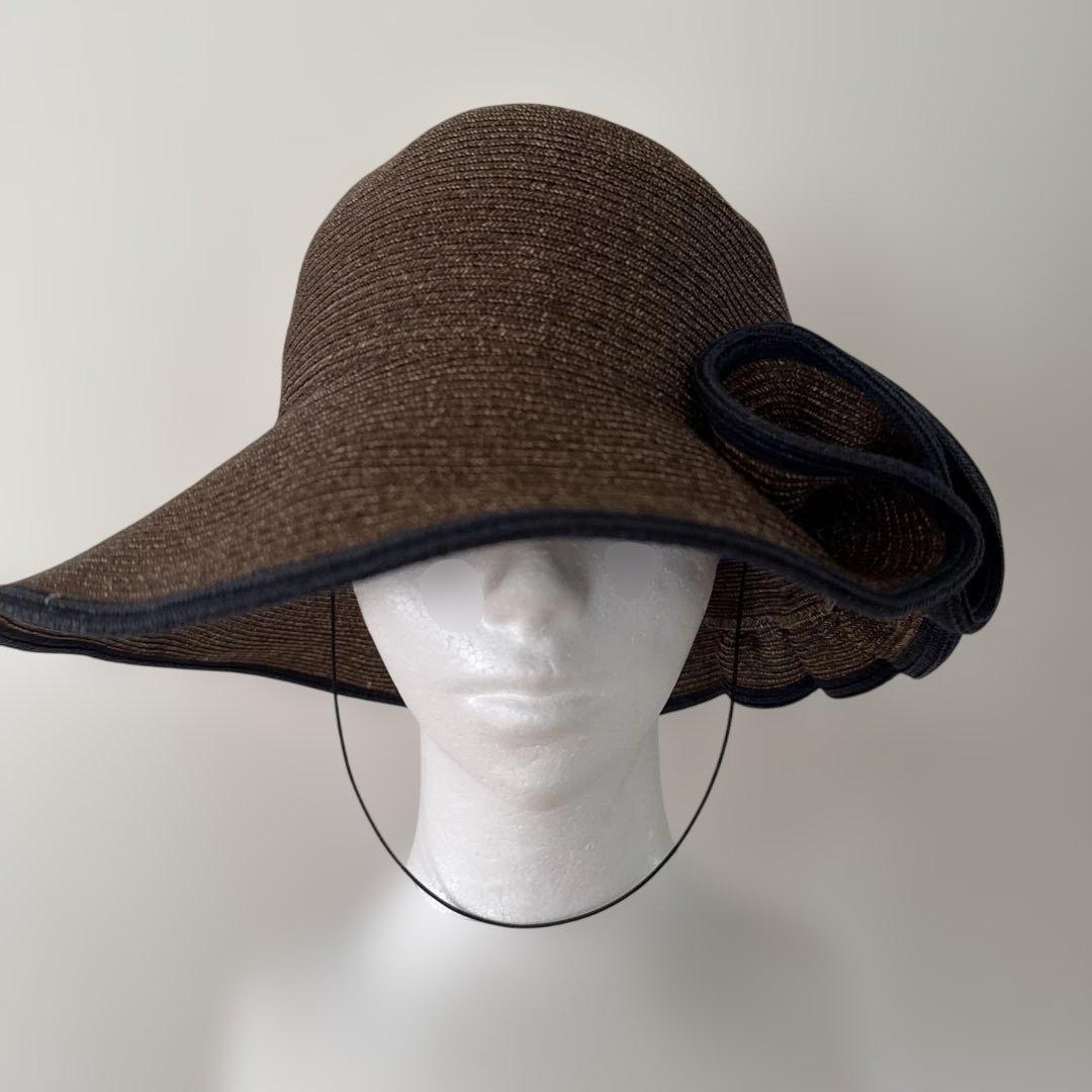 ワニ様　未使用 LANVIN ランバン 麦わら帽子 フリルハット