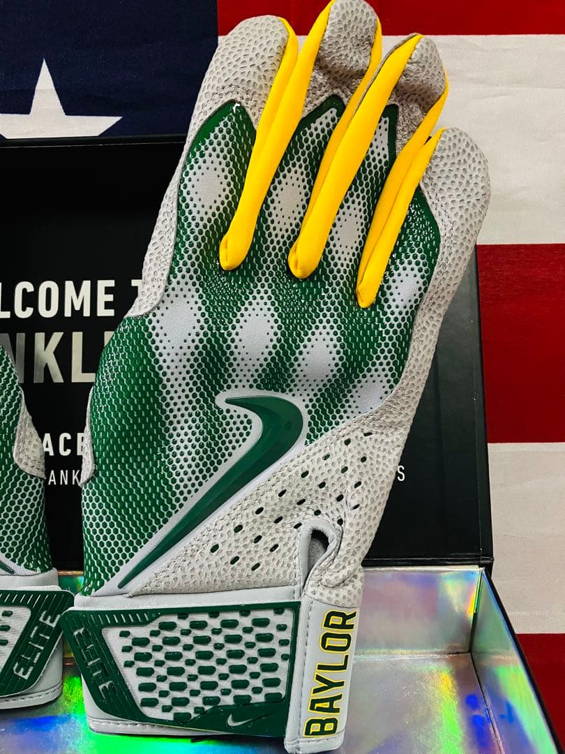 NIKE Alpha Elite グレー グリーン イエロー Mサイズ バッテ