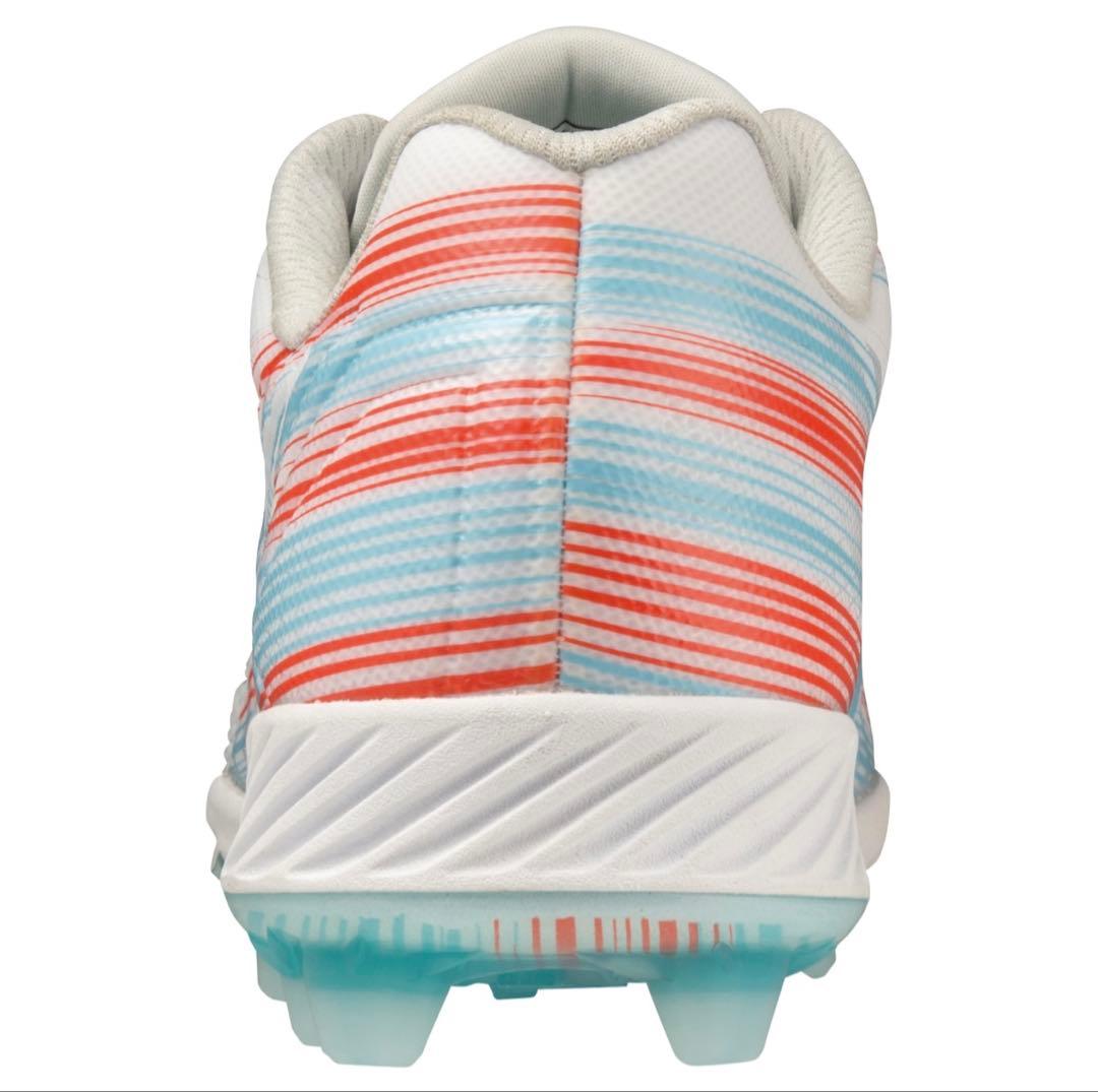 【値下げ】ミズノ野球スパイクライトレボエリート 25.5 ホワイト×ブルー