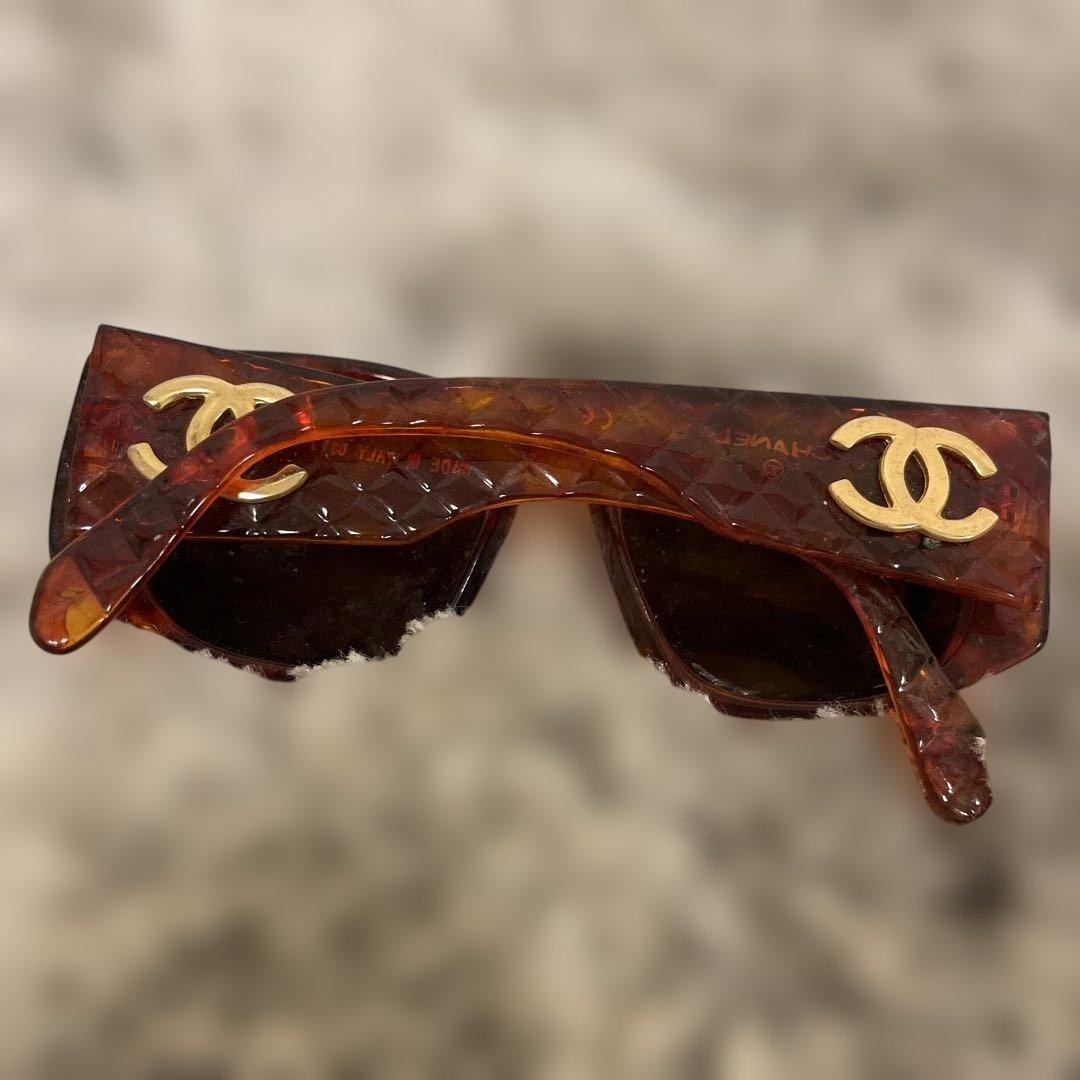 «特価»✨CHANEL✨ブラウン べっ甲 オーバーサイズ サングラスヴィンテージ