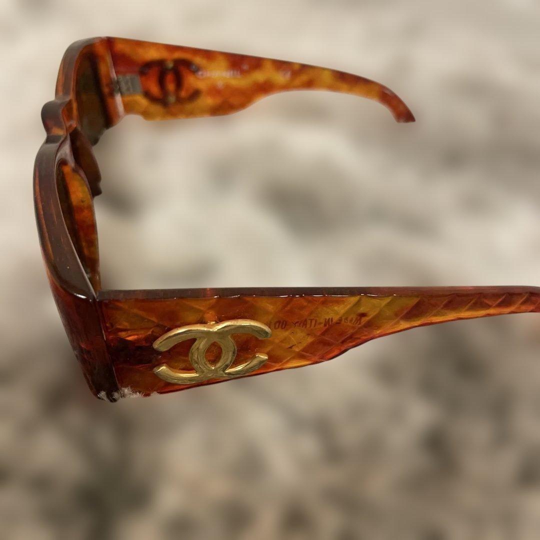 «特価»✨CHANEL✨ブラウン べっ甲 オーバーサイズ サングラスヴィンテージ