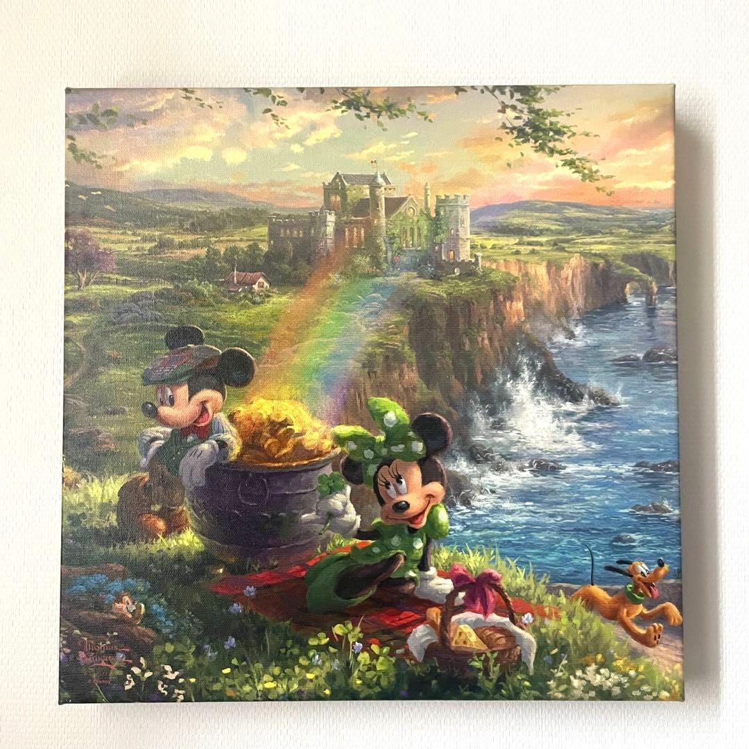 トーマスキンケード ディズニー　ミッキー ミニーキャンバス　絵画