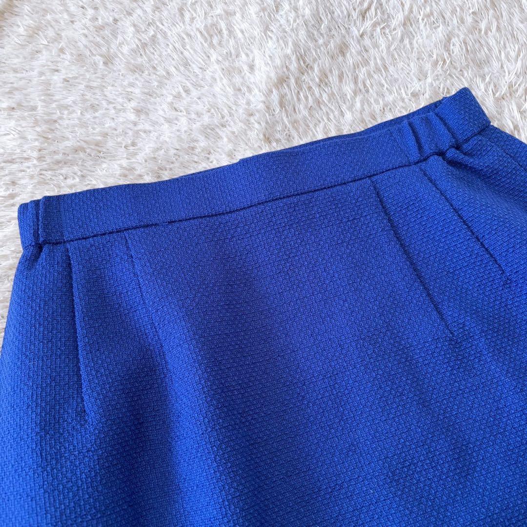 90’s vintage ロイヤルブルー　昭和レトロ 　バブリースーツ　チェック