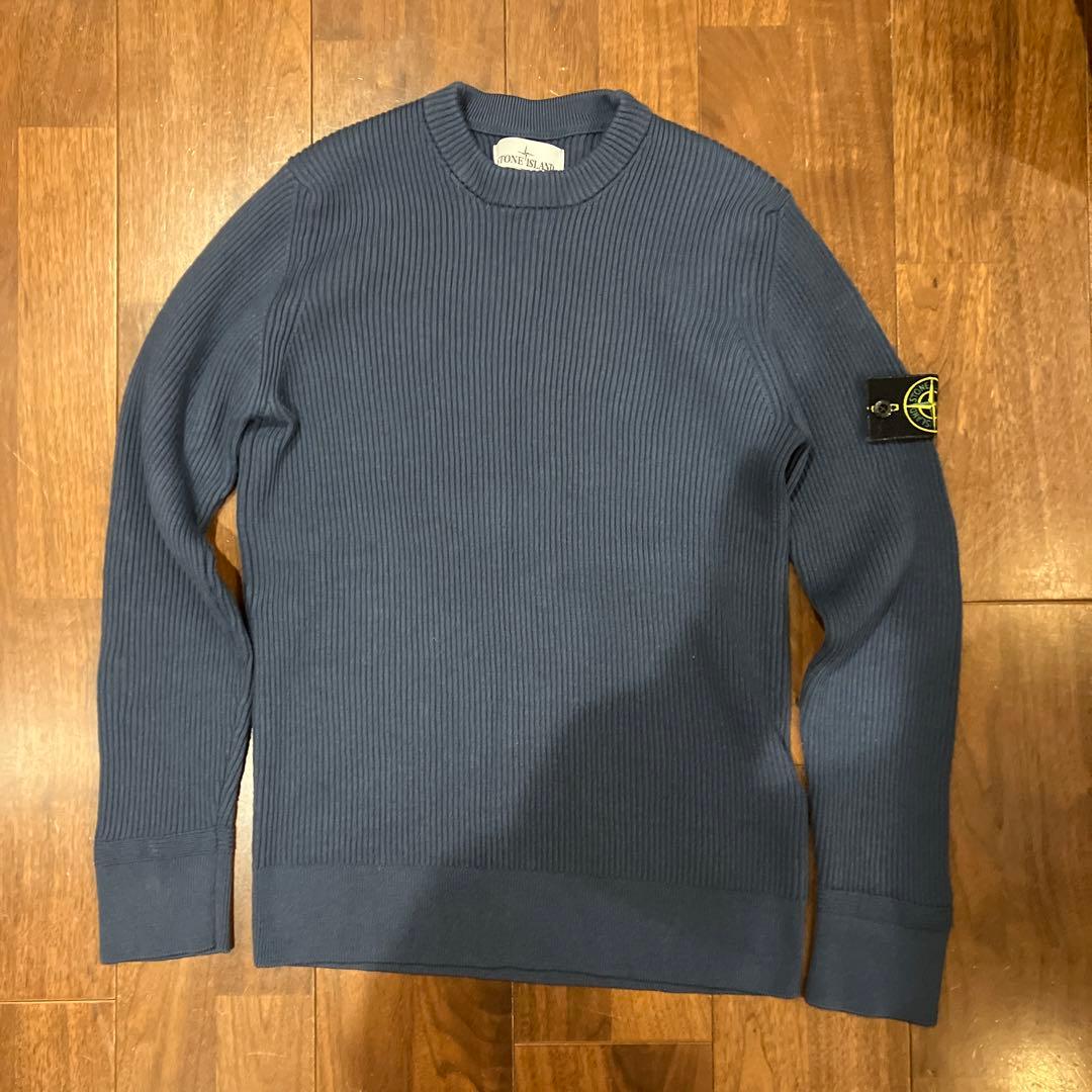 STONE  ネイビーリブセーター　Mサイズ