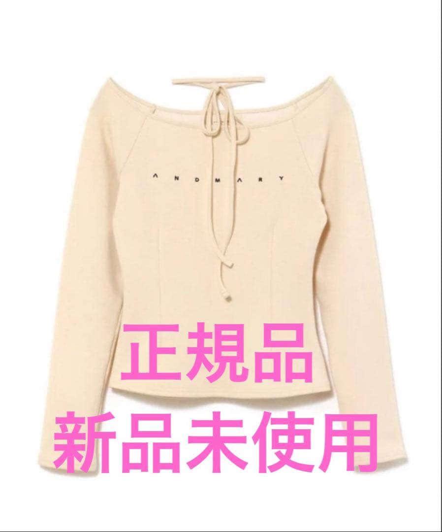 トップス Mary logo choker tops andmary