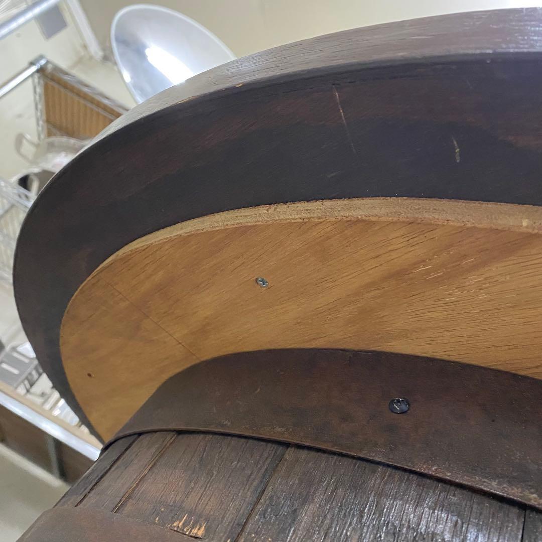 6668②木製古樽 バレルテーブル 直径約80㎝ 高さ約103㎝ キャスター付き