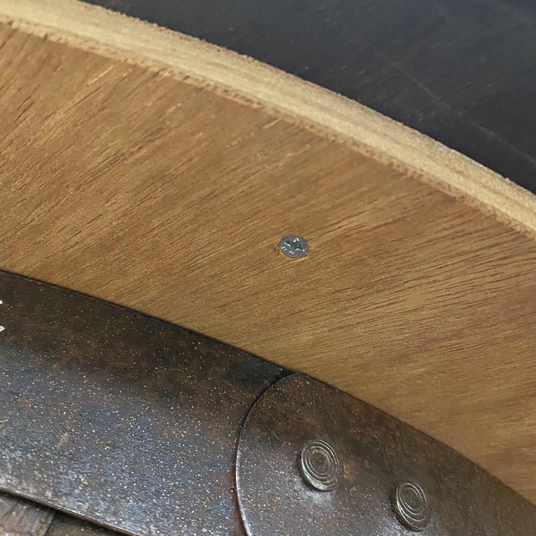 6668②木製古樽 バレルテーブル 直径約80㎝ 高さ約103㎝ キャスター付き