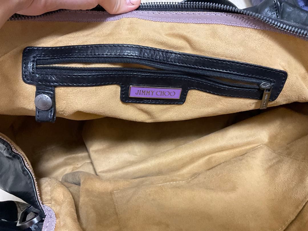 JIMMY CHOO ブラックレザー ハンドバッグ