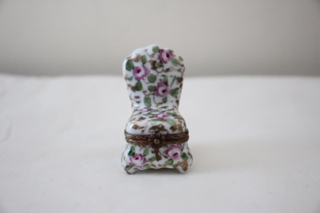 フランス　リモージュボックス　椅子　ピルケース　小物入れ