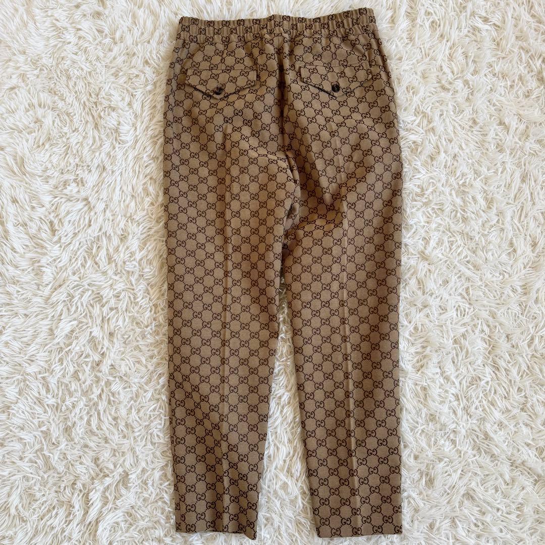 新品タグ付　グッチ　スラックス　GG　総柄　ブラウン　Mサイズ