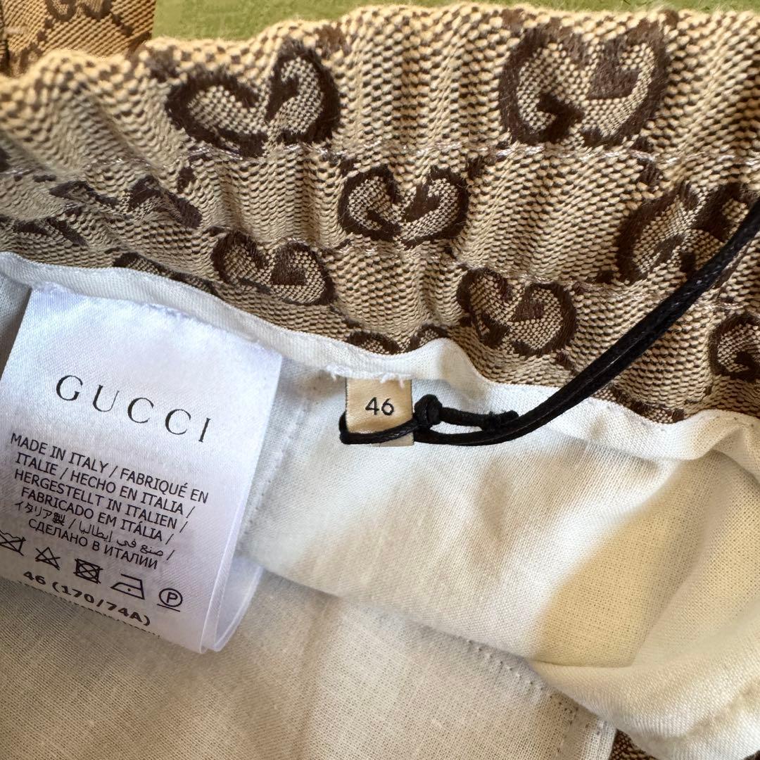 新品タグ付　グッチ　スラックス　GG　総柄　ブラウン　Mサイズ