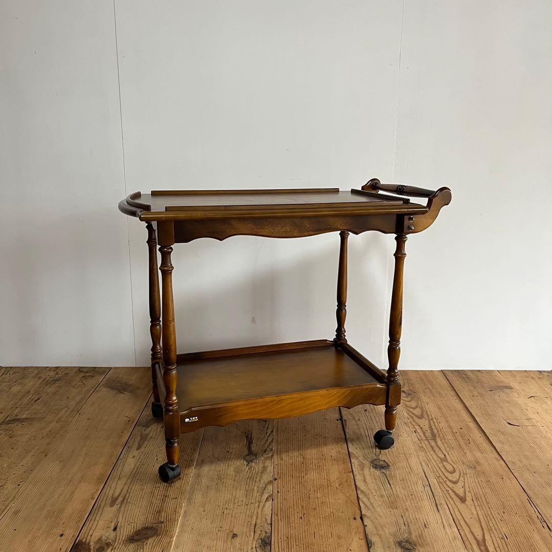 オールド カリモク キッチンワゴン 棚 カート 昭和レトロ z800