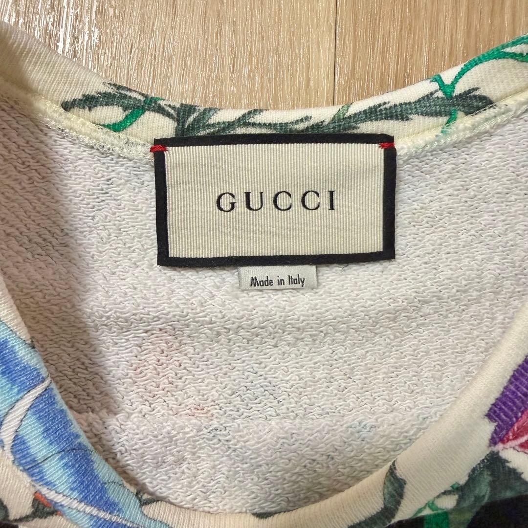 GUCCI 花柄　スウェット　ロゴ　xs トレーナー　グッチ