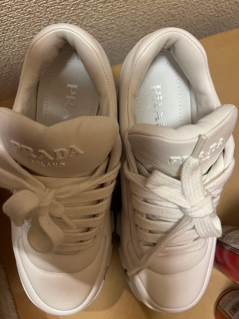 PRADA ローファー　厚底スニーカー　ホワイト　23cm