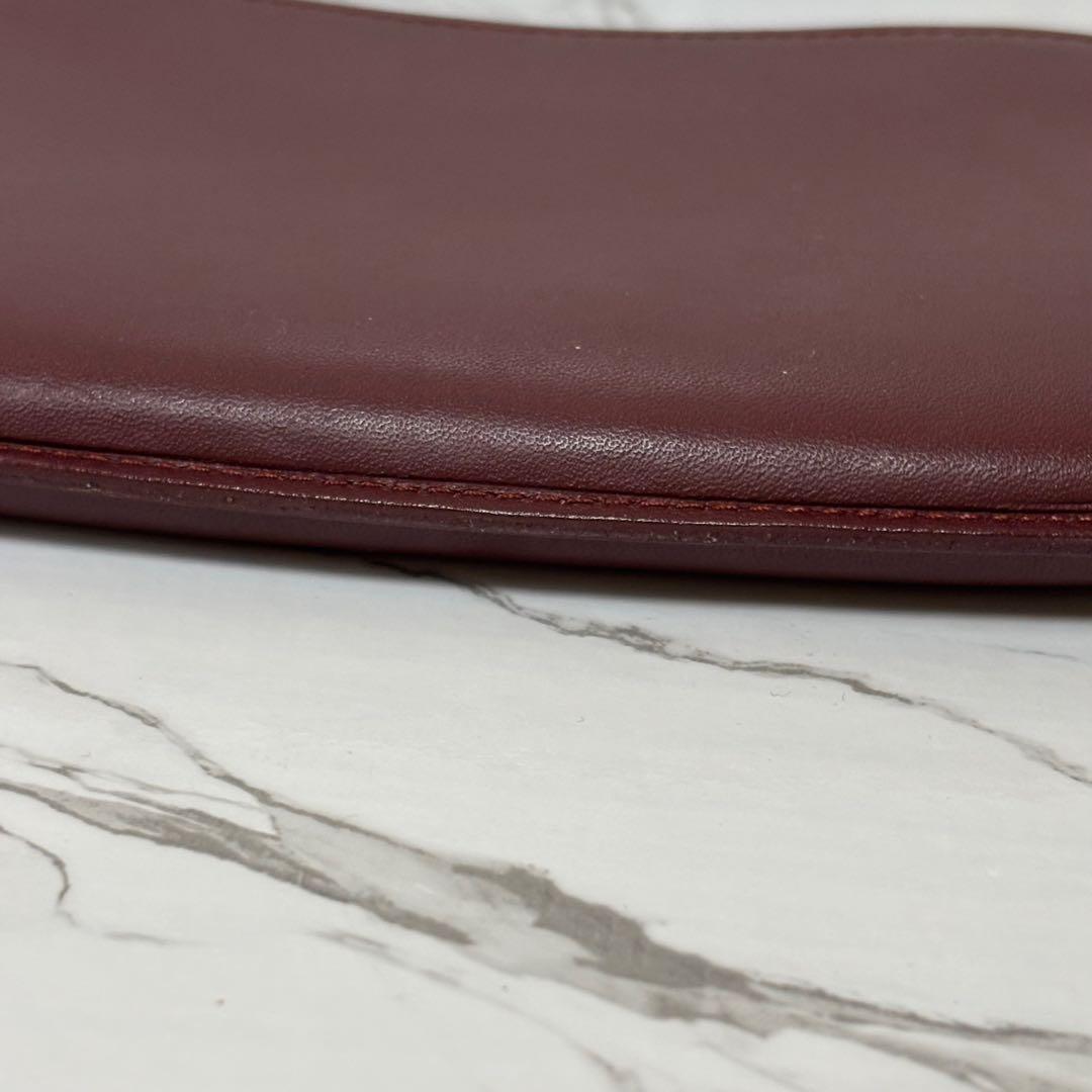 良品✨カルティエ 小銭入れ財布 ポーチ マストライン革 ボルドー 箱、保存布付