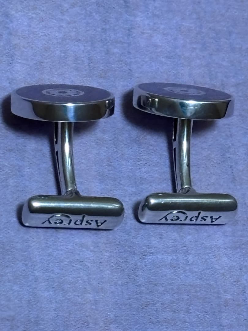 Asprey アスプレイ　カフス　パープルエナメル　スターリングシルバー
