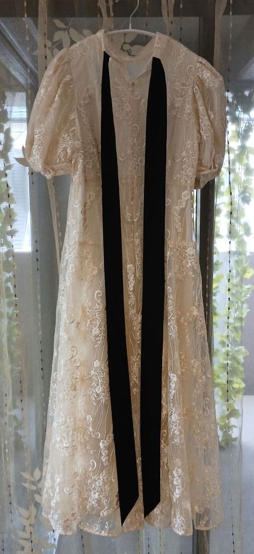 【Acka.】lace flare dress　レースフラワードレス　Sサイズ