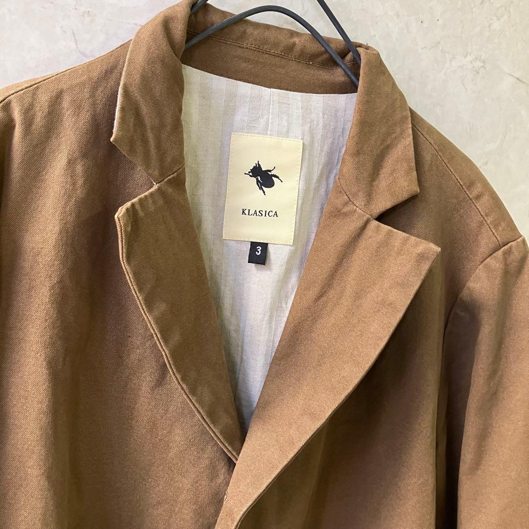 美品　　KLASICA クラシカ　テーラードジャケット　3 ベージュ