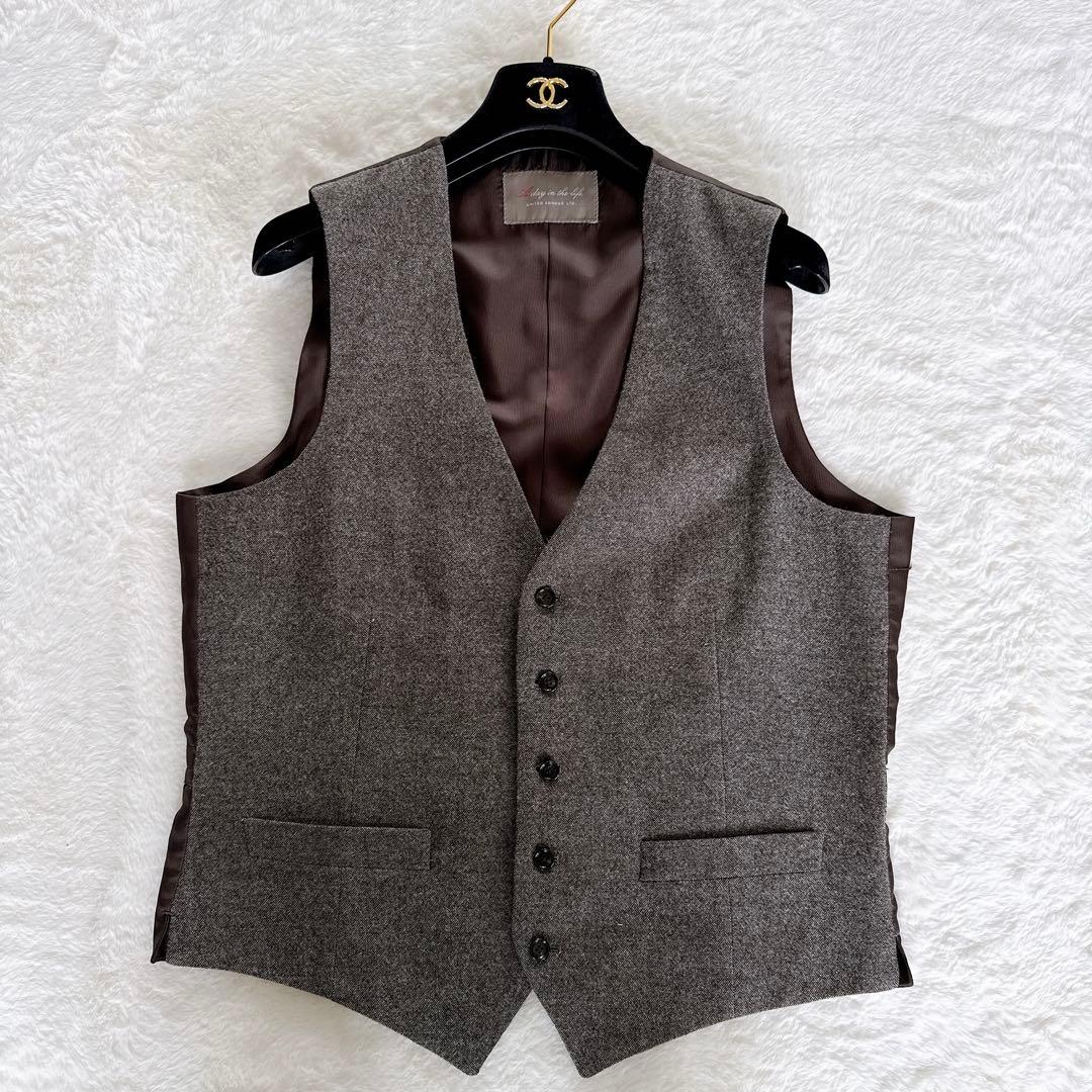 【アデイインザライフ ユナイテッドアローズ】3ピース スーツ XL ブラウン