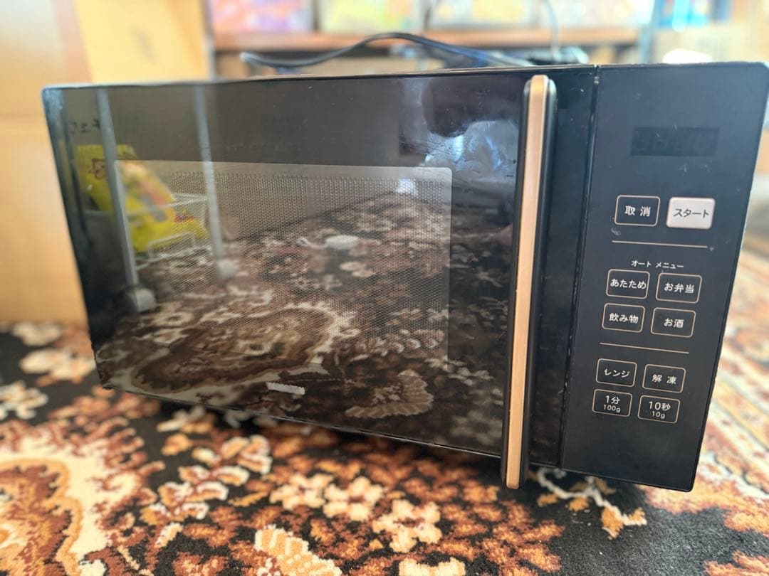 【中古美品】PRW-F180山善 電子レンジ 18L ブラック2025年製