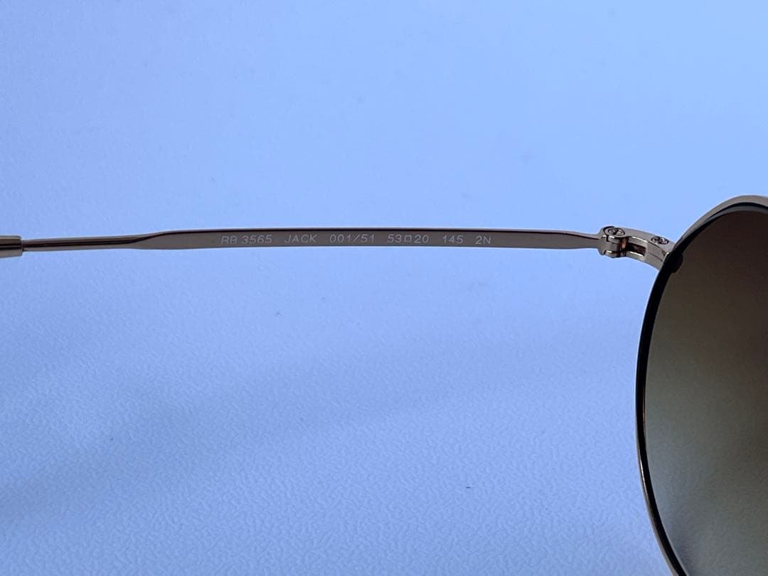 レイバン　ジャック　ゴールド　RB3565 53◻︎20キムタク着用　イタリア製
