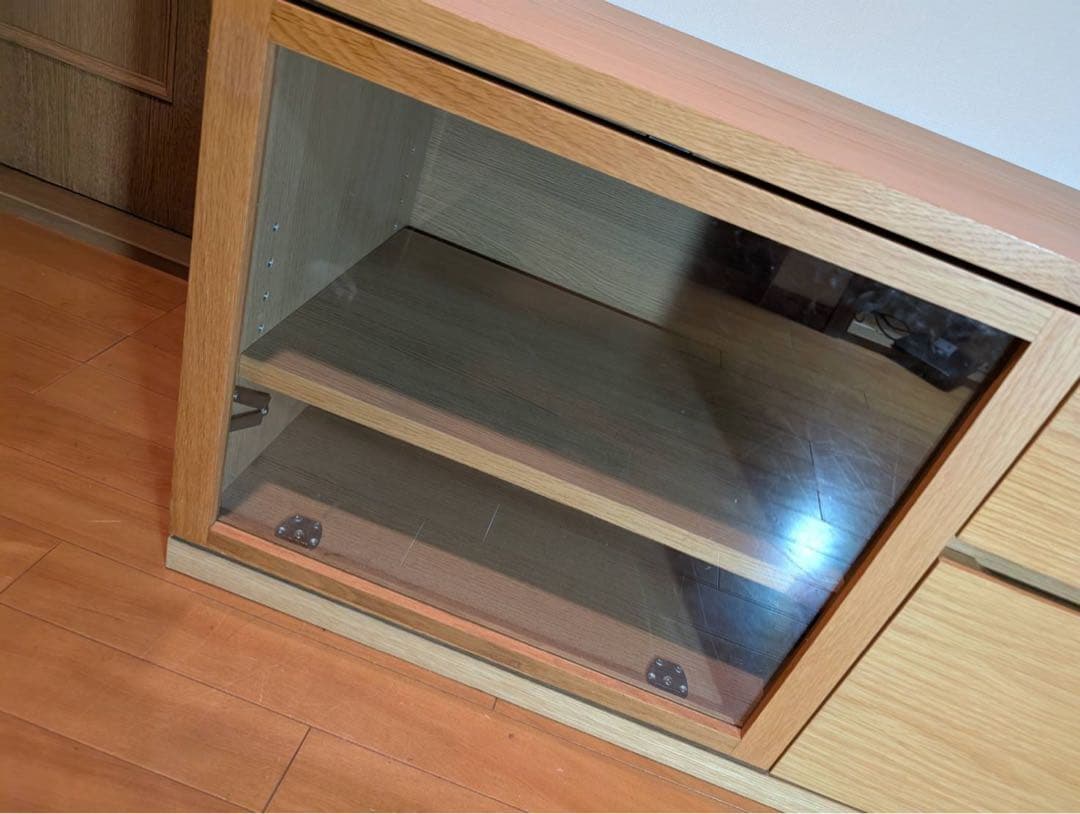 ■送料込■無印良品 木製テレビラック 110 オーク材 棚収納 木製家具 TV台