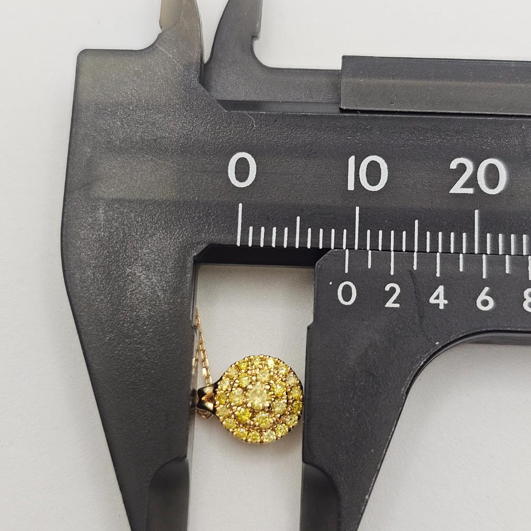 天然イエローダイヤモンド 0.2ct パヴェ ネックレス K18