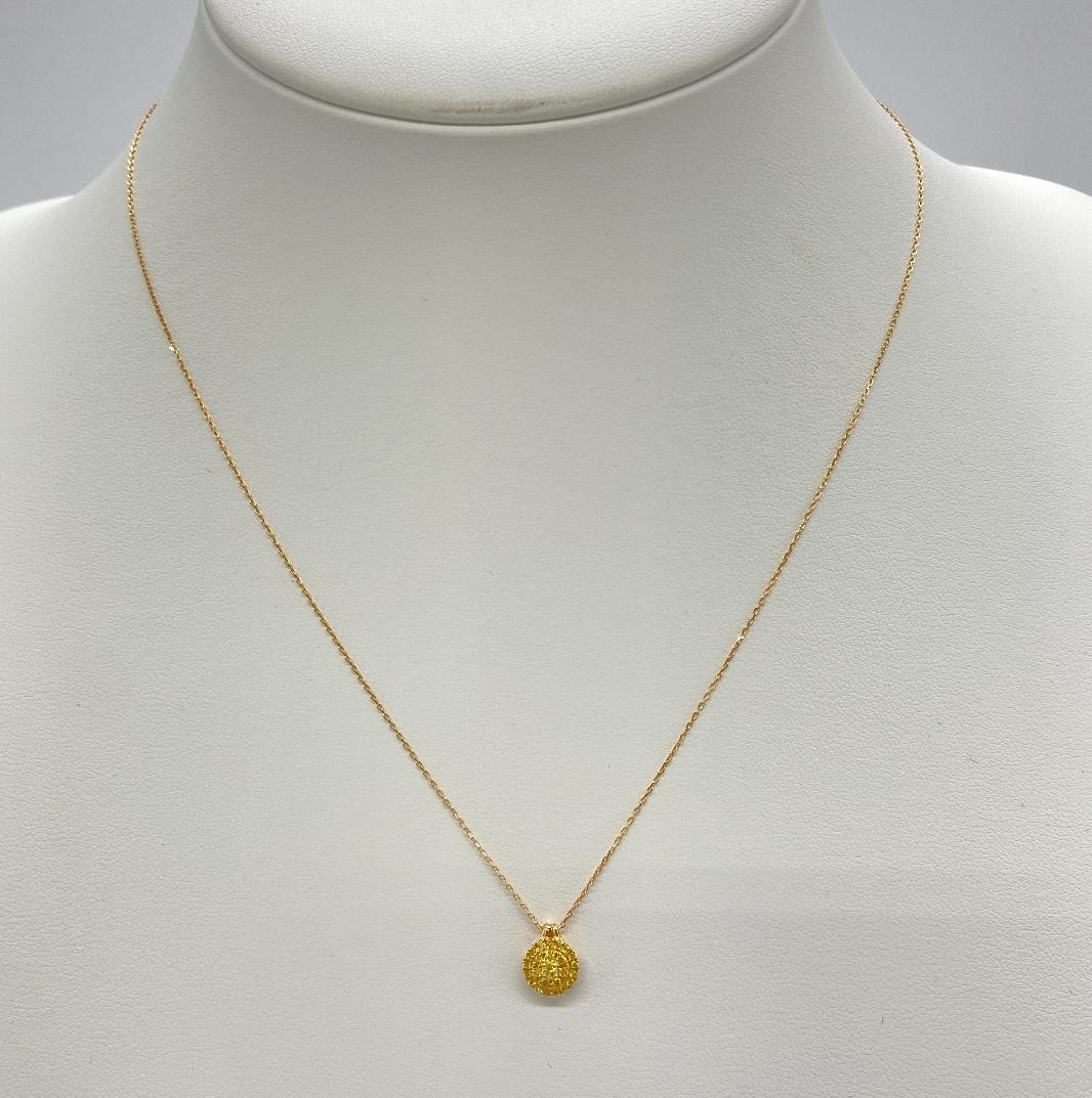 天然イエローダイヤモンド 0.2ct パヴェ ネックレス K18