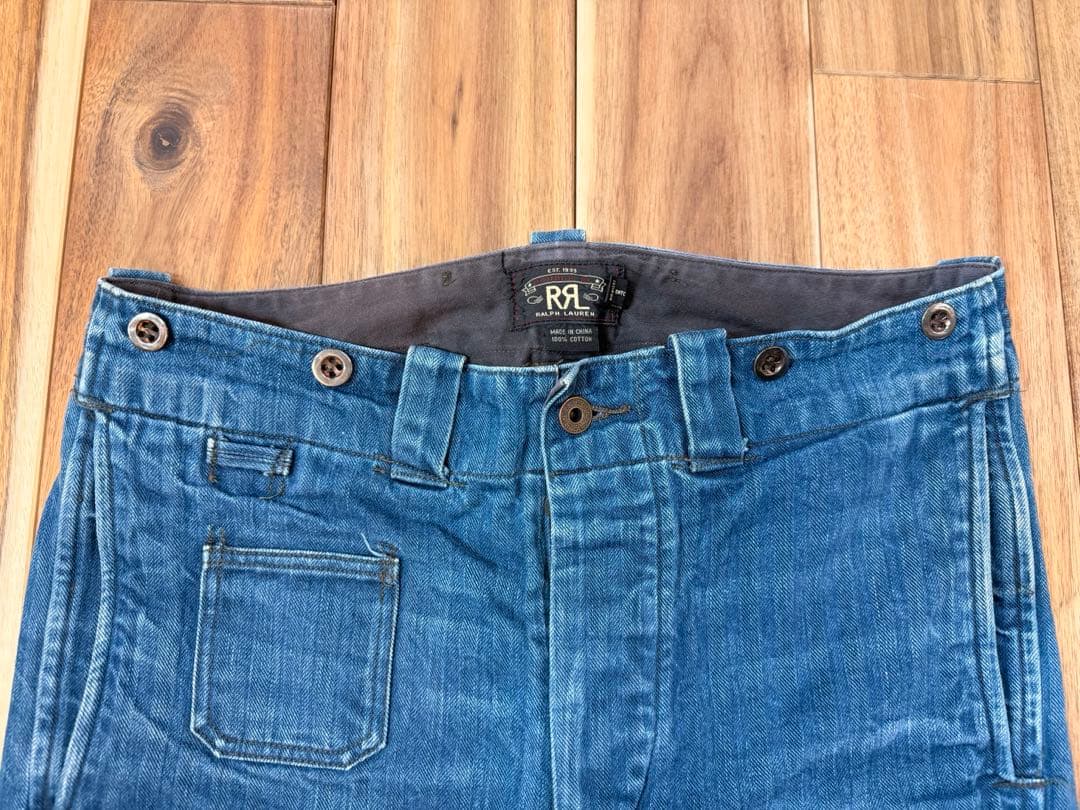 m*i様 美品RRLダブルアールエルシンチバック サスペンダー デニム 31x3