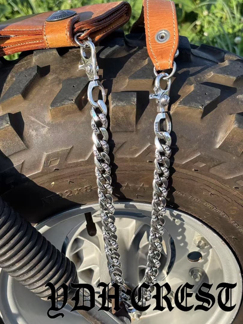 バイカー必須　ウォレット用プレーン　シルバーチェーン　TYPE1　QBKL016