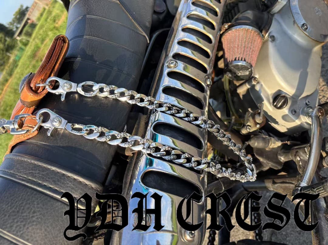 バイカー必須　ウォレット用プレーン　シルバーチェーン　TYPE1　QBKL016